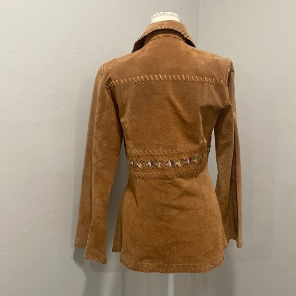 Boho Suede Floral Embroidery Jacket XS/S - Picture 8 of 15
